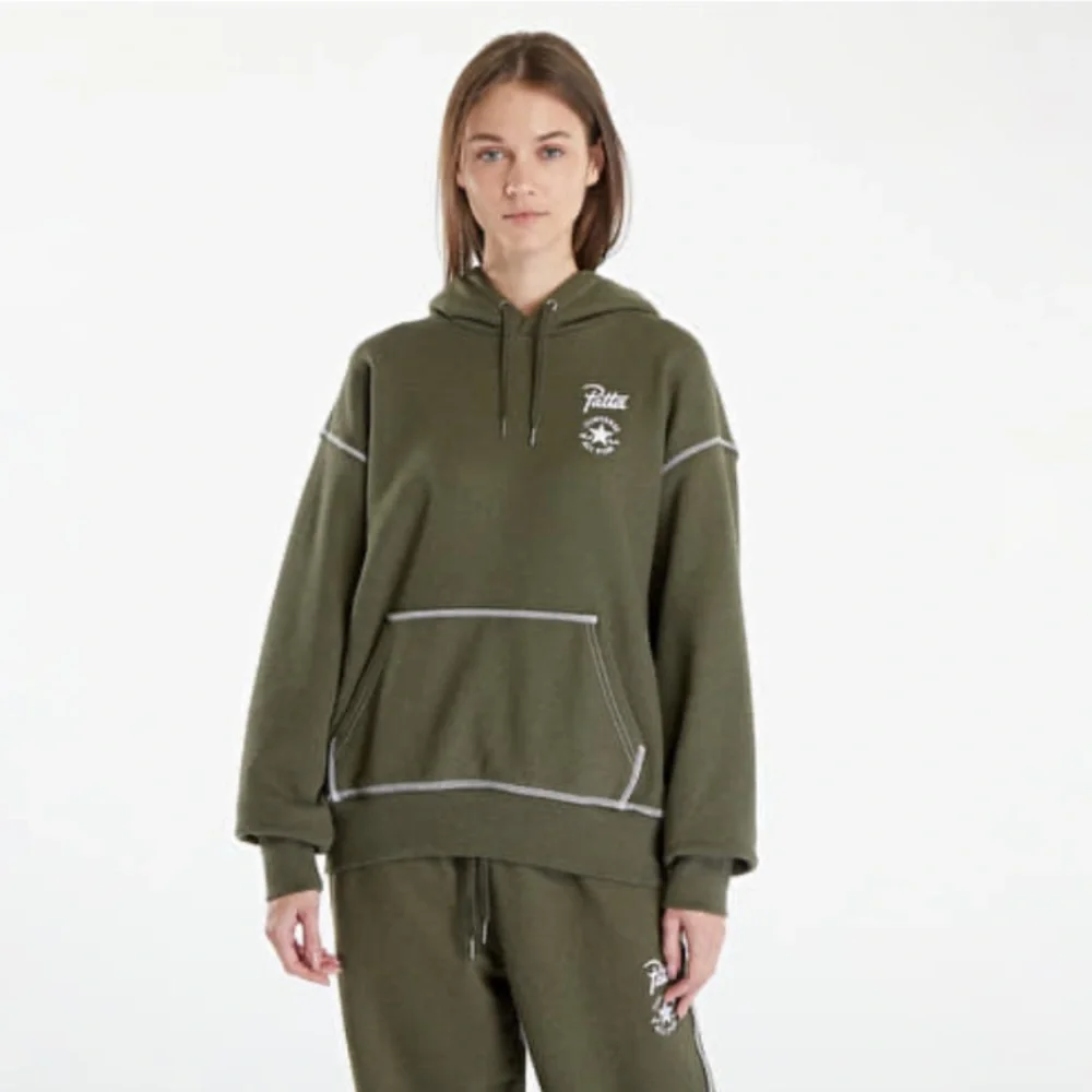 Converse x Patta Gold Pullover Olive Green Standard Hoodie Unisex Collab NEW L - Picture 5 of 10